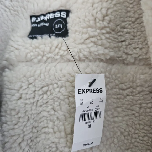 Men's Express Wool Sherpa Lined Trucker Jacket XL Gray - Picture 9 of 9